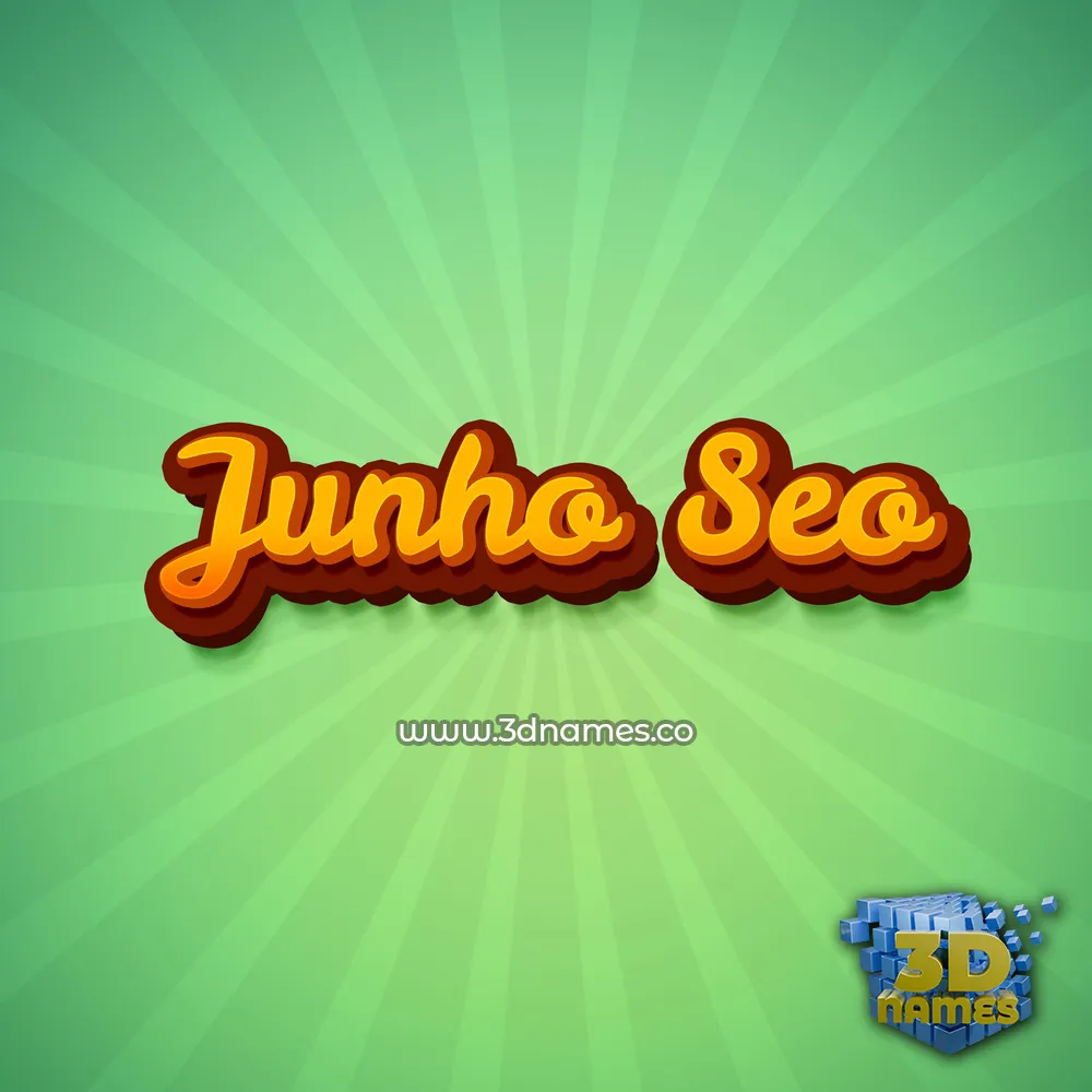 junho seo in Green Rays style - 3D name wallpaper