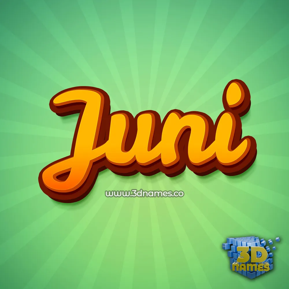juni in Green Rays style - 3D name wallpaper