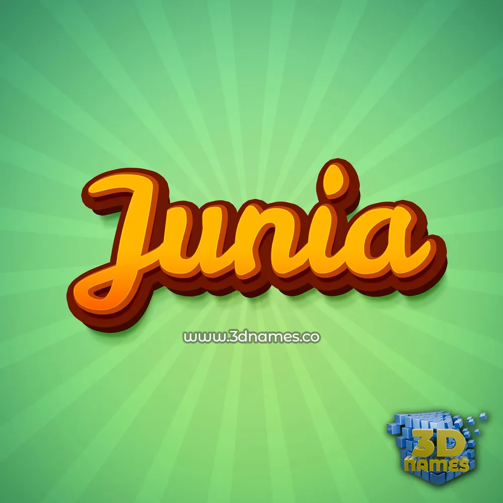 junia in Green Rays style - 3D name wallpaper