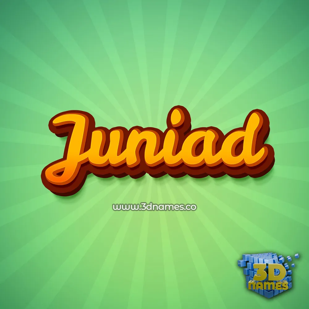 juniad in Green Rays style - 3D name wallpaper