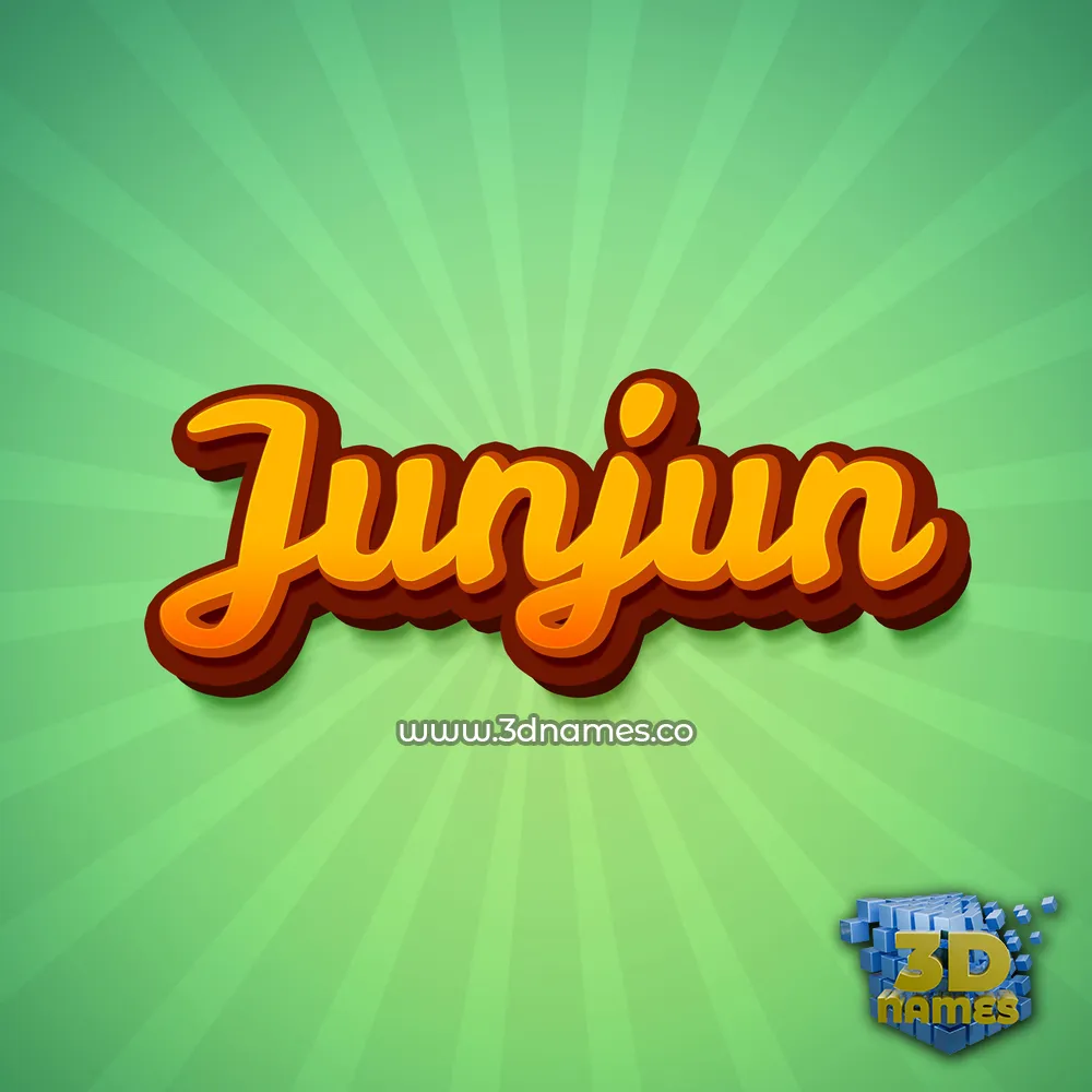 junjun in Green Rays style - 3D name wallpaper