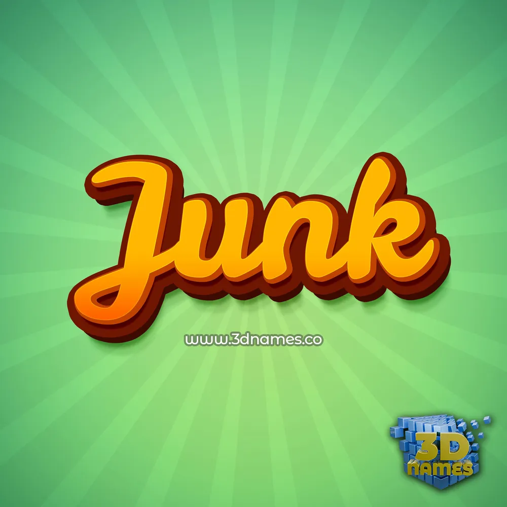 junk in Green Rays style - 3D name wallpaper