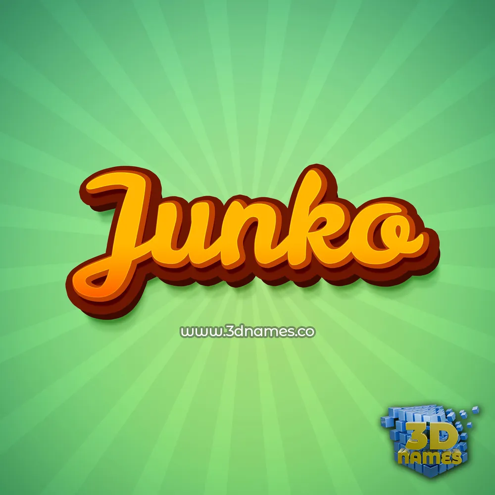 junko in Green Rays style - 3D name wallpaper