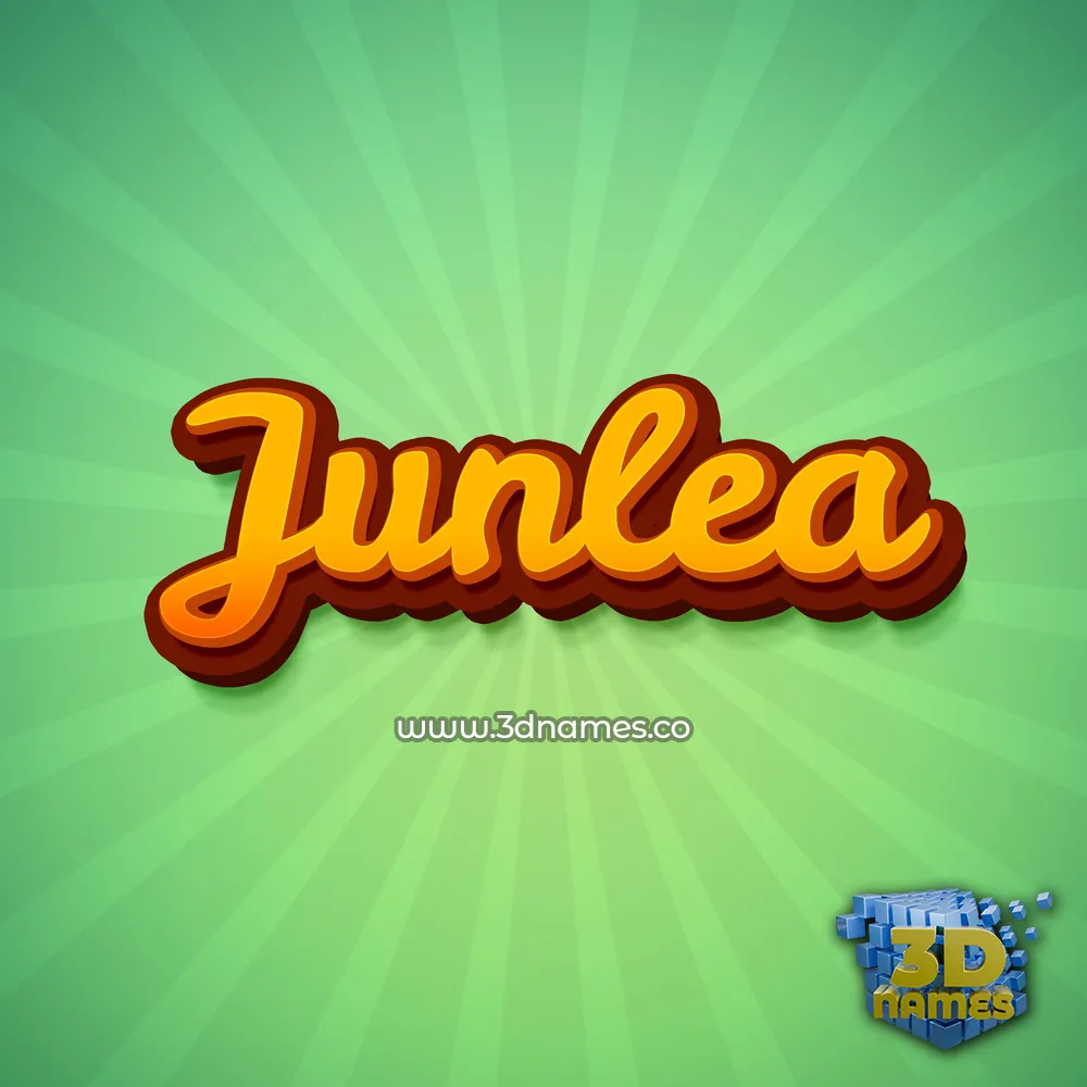 junlea in Green Rays style - 3D name wallpaper