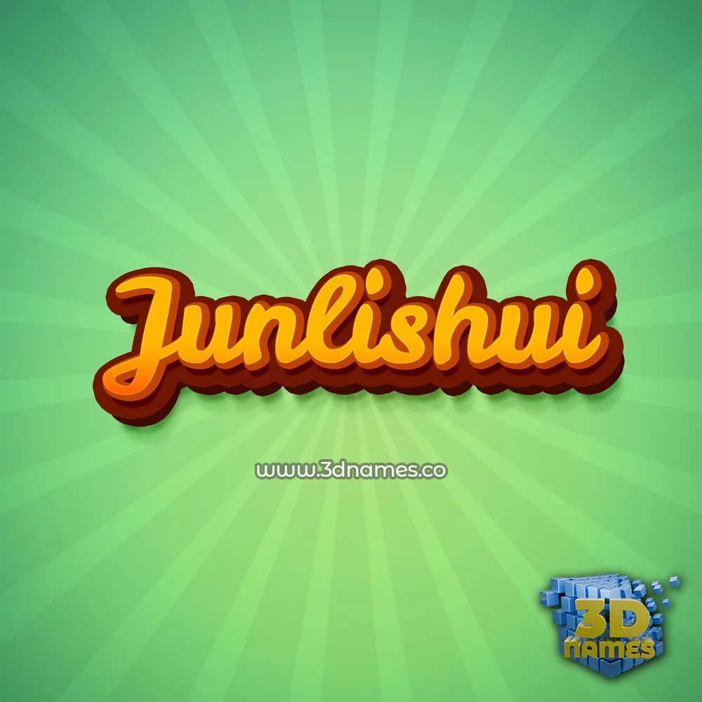 junlishui in Green Rays style - 3D name wallpaper