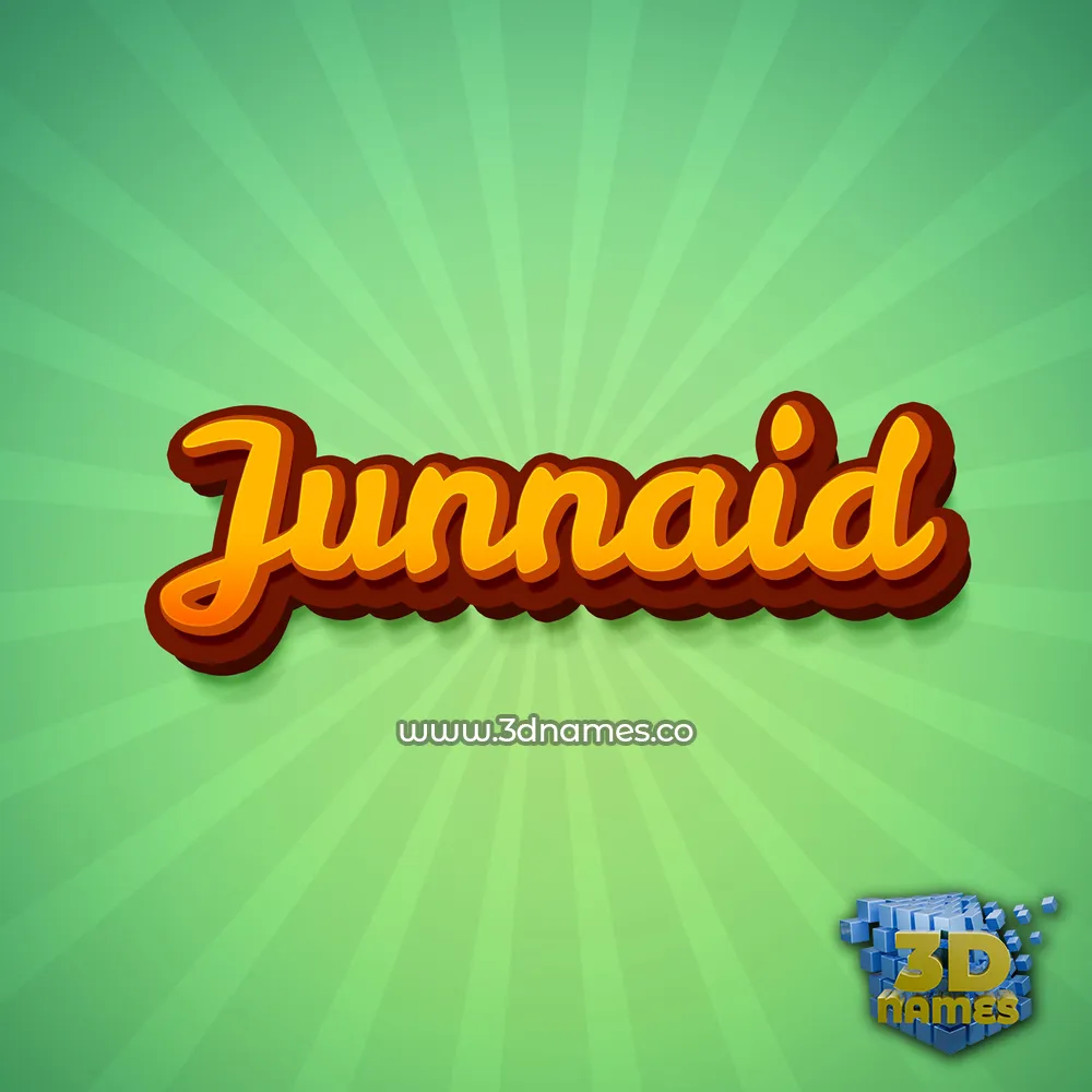 junnaid in Green Rays style - 3D name wallpaper