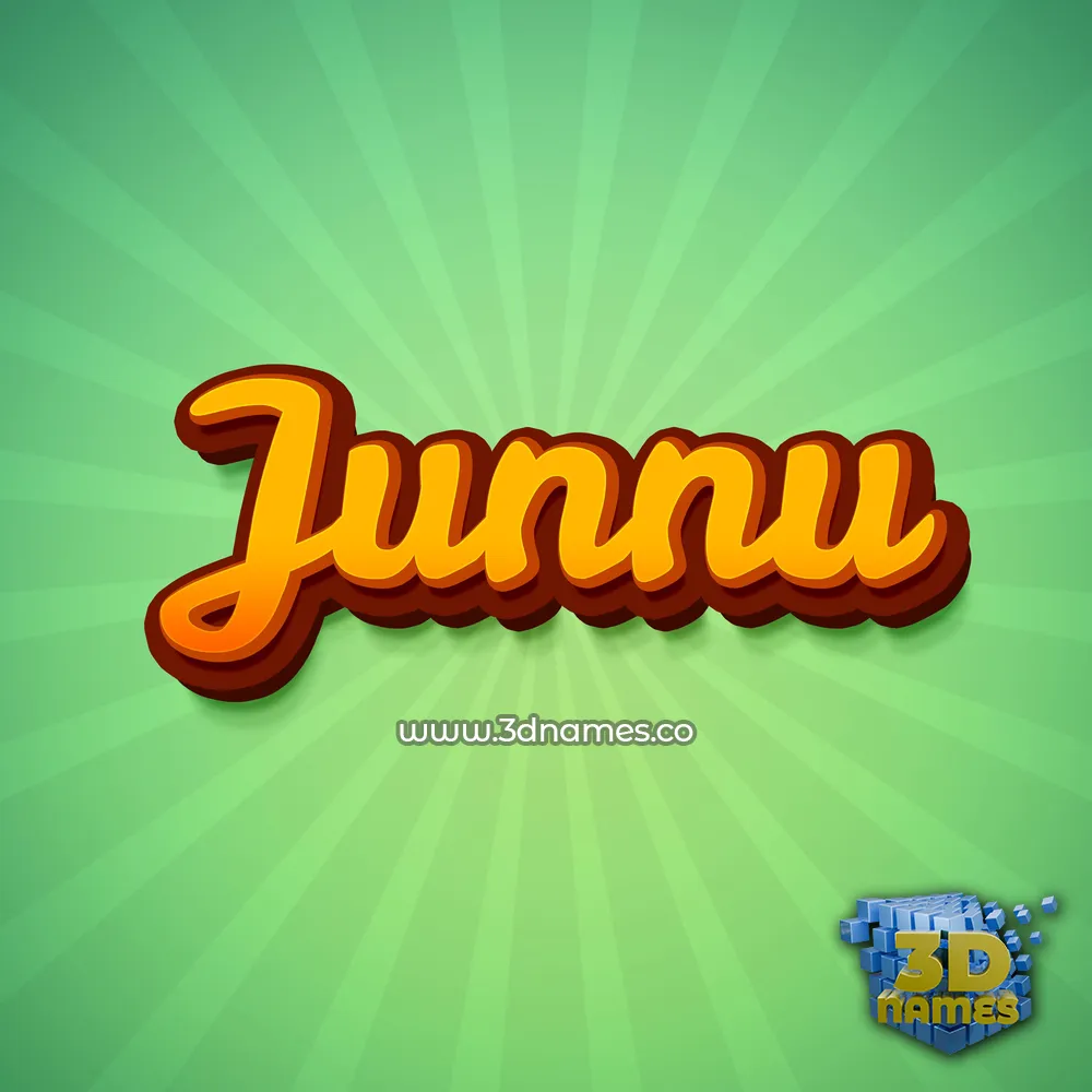 junnu in Green Rays style - 3D name wallpaper