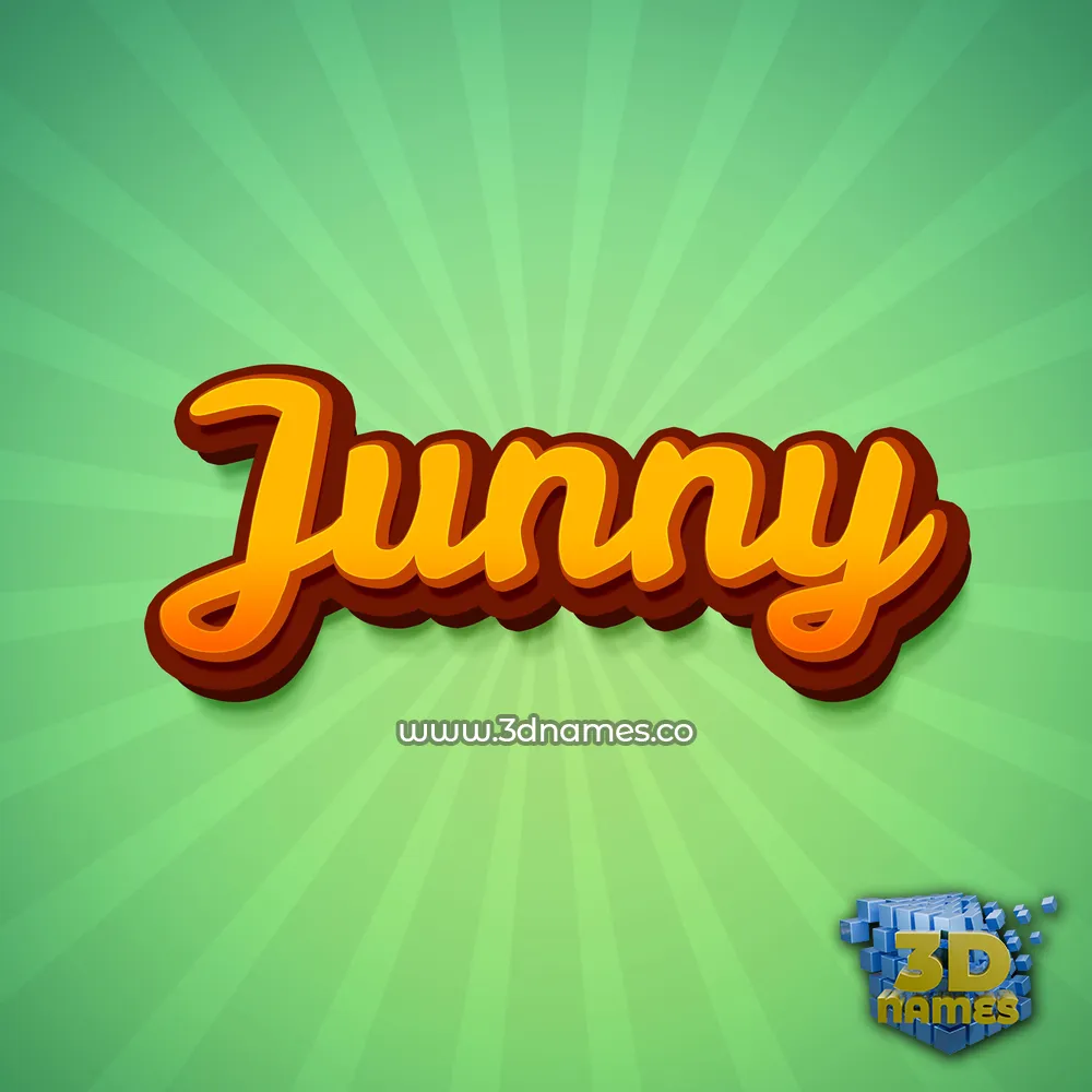 junny in Green Rays style - 3D name wallpaper