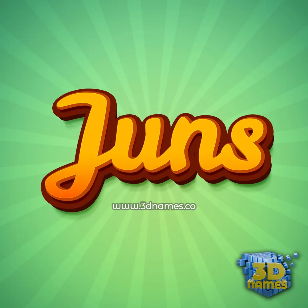 juns in Green Rays style - 3D name wallpaper