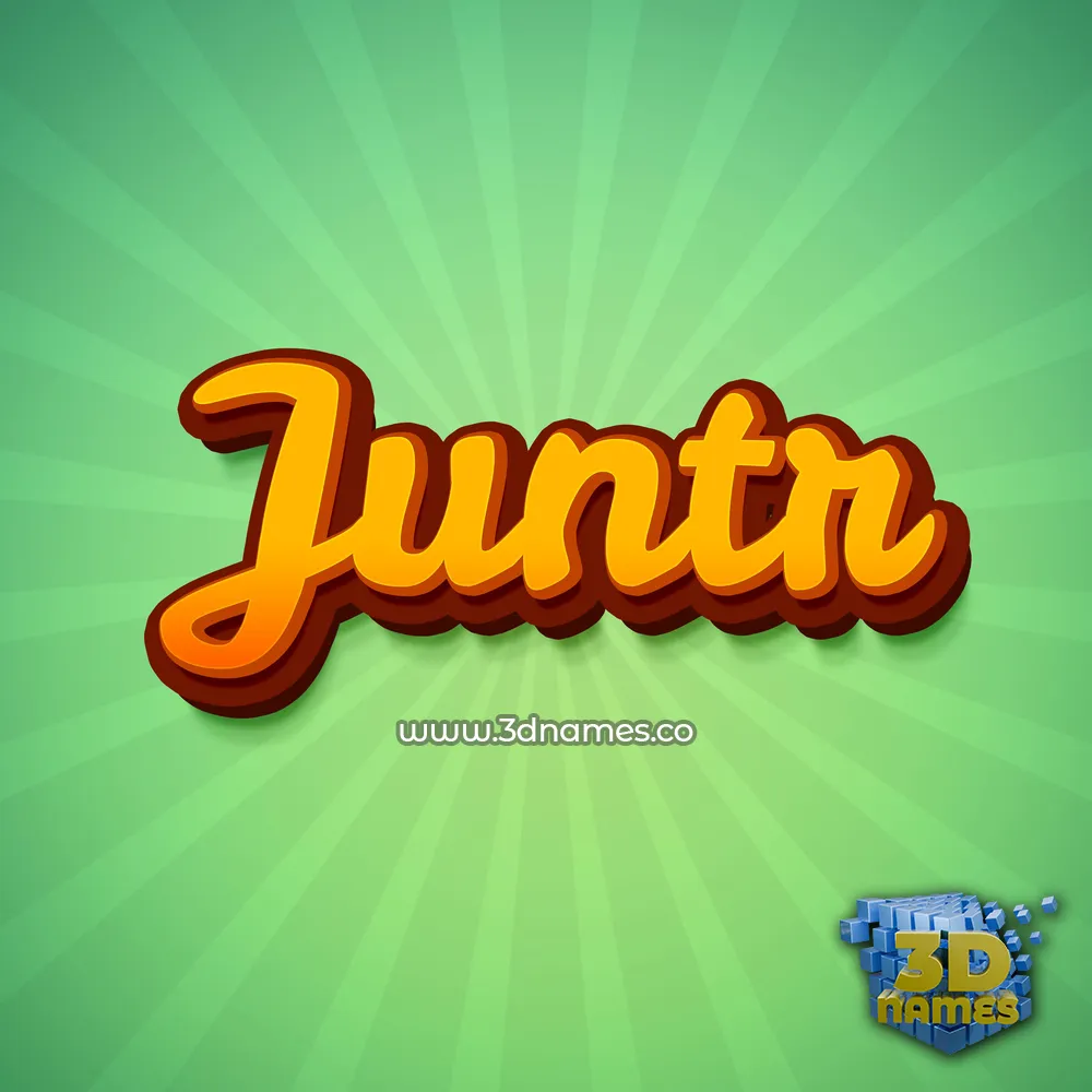 juntr in Green Rays style - 3D name wallpaper