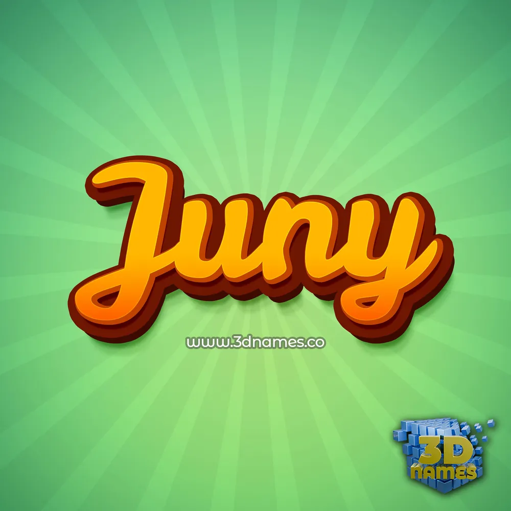 juny in Green Rays style - 3D name wallpaper