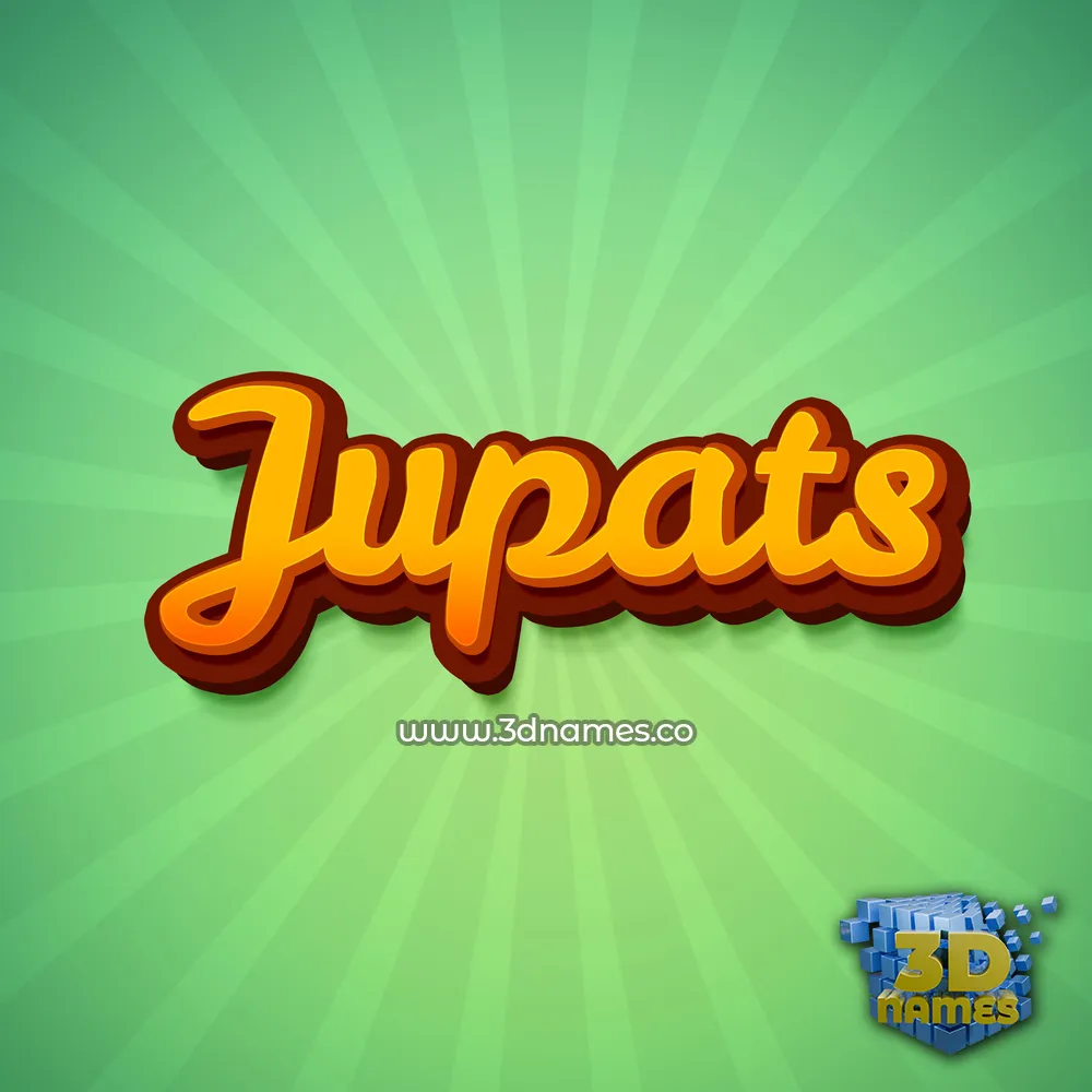 jupats in Green Rays style - 3D name wallpaper