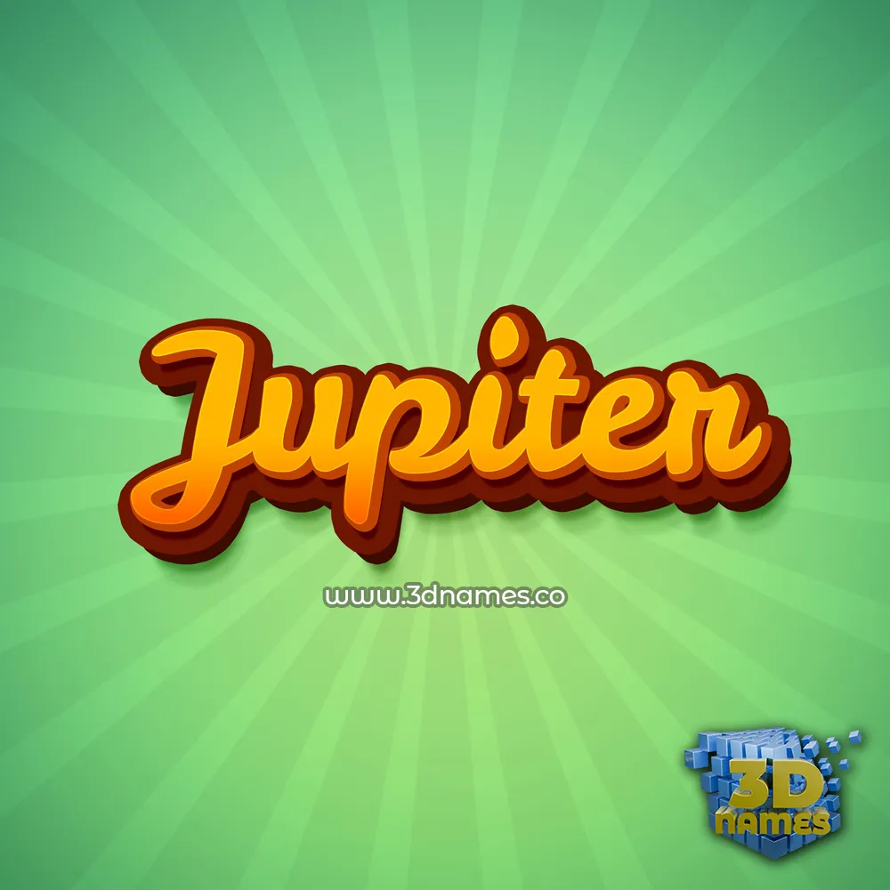 jupiter in Green Rays style - 3D name wallpaper