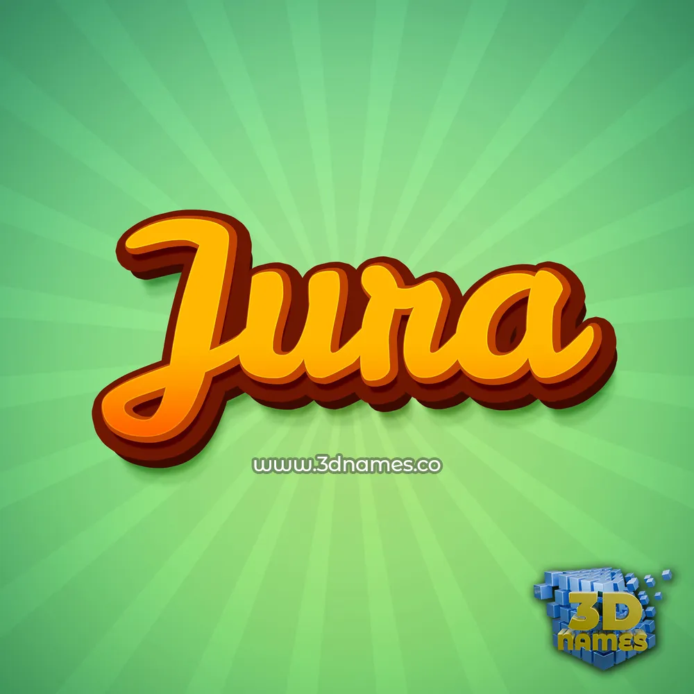 jura in Green Rays style - 3D name wallpaper