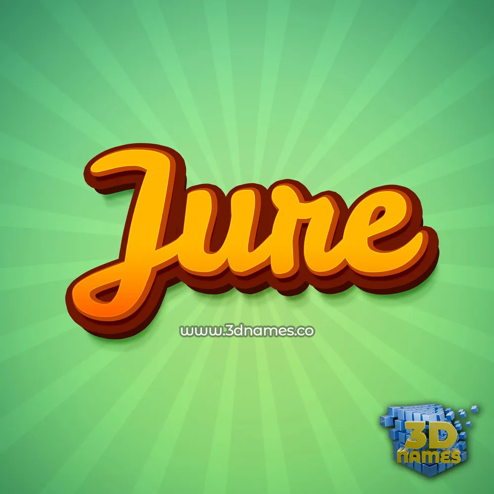 jure in Green Rays style - 3D name wallpaper