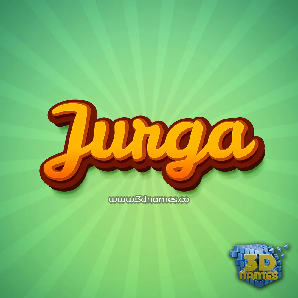 jurga in Green Rays style - 3D name wallpaper