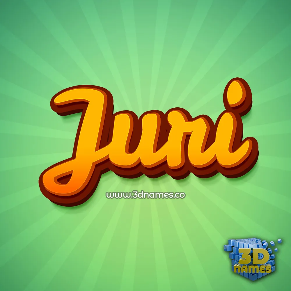 juri in Green Rays style - 3D name wallpaper