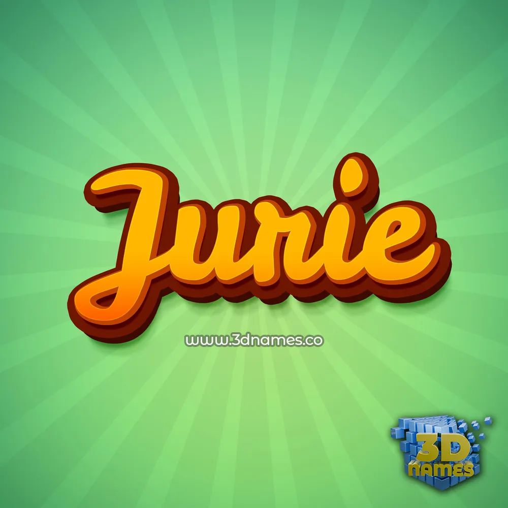 jurie in Green Rays style - 3D name wallpaper