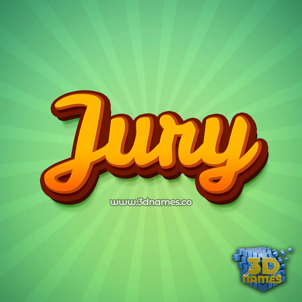 jury in Green Rays style - 3D name wallpaper