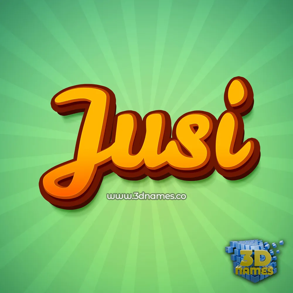 jusi in Green Rays style - 3D name wallpaper