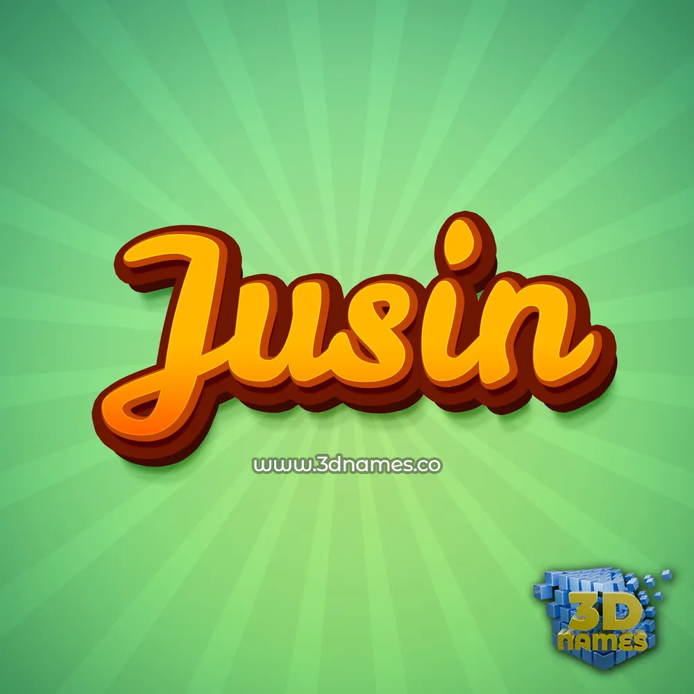 jusin in Green Rays style - 3D name wallpaper