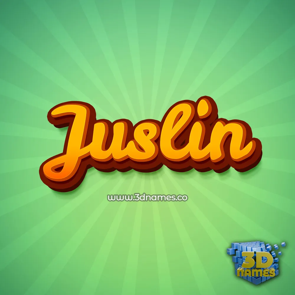 juslin in Green Rays style - 3D name wallpaper