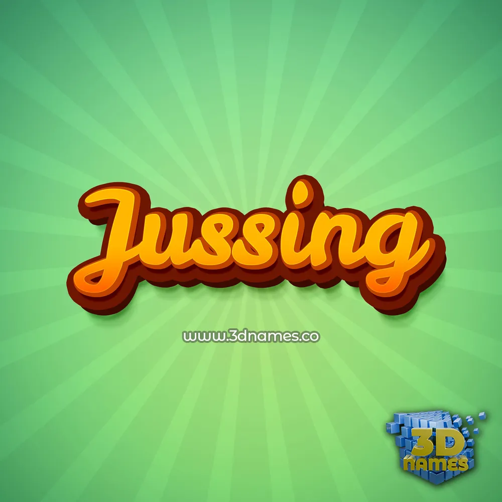 jussing in Green Rays style - 3D name wallpaper