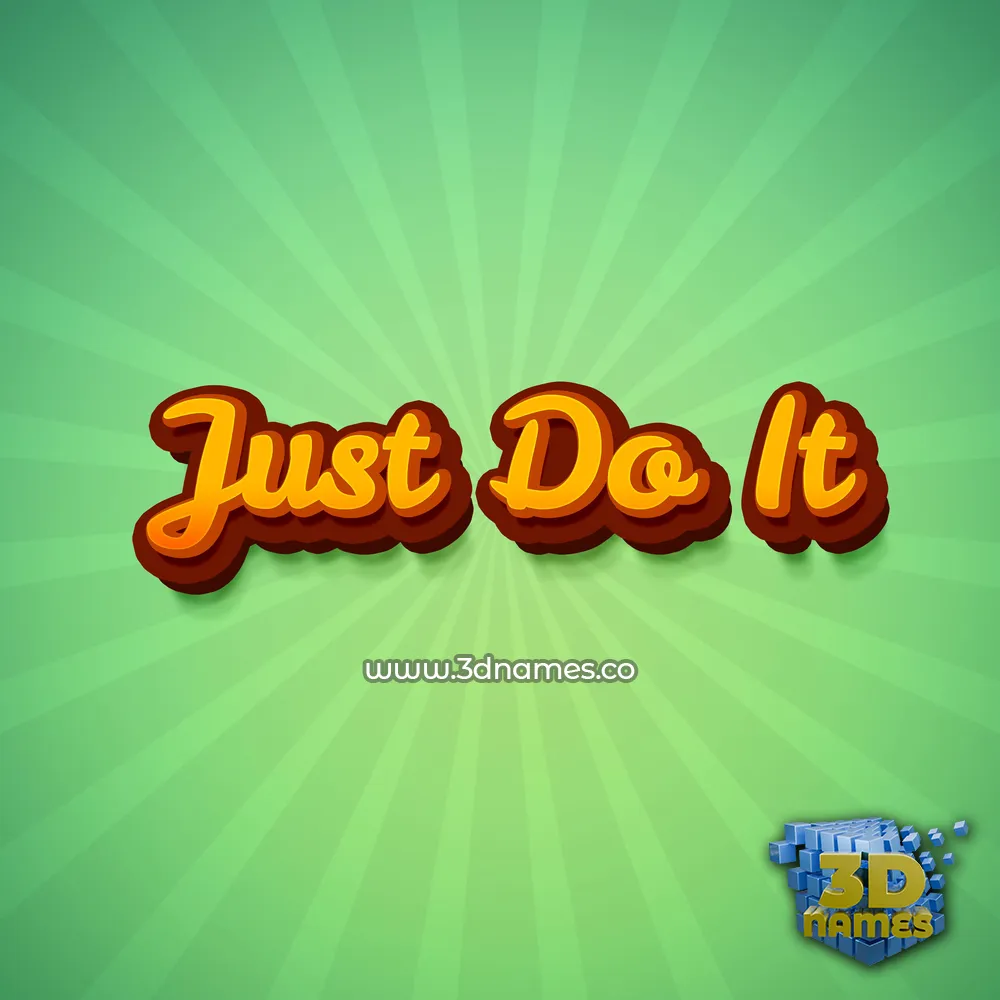 just do it in Green Rays style - 3D name wallpaper
