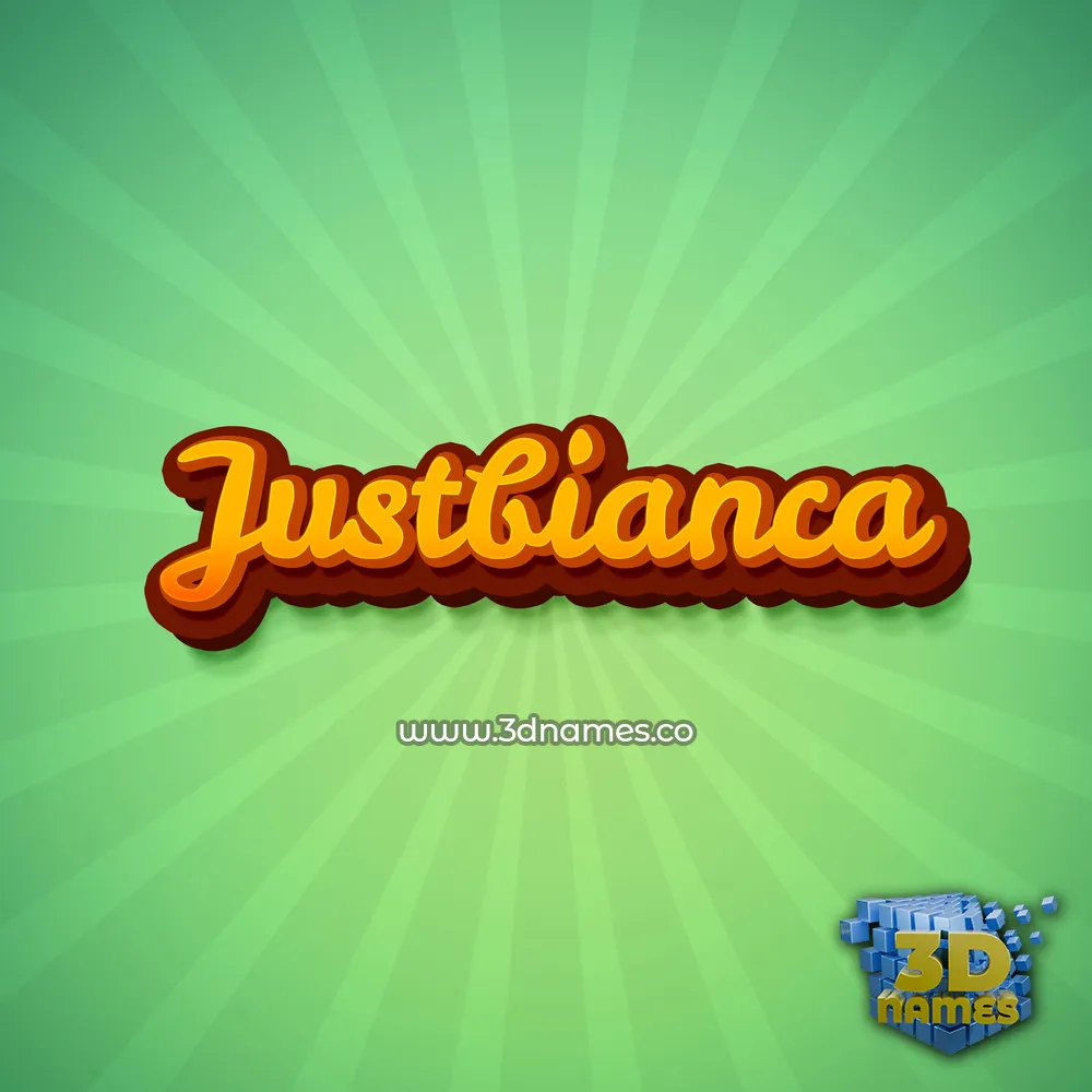 justbianca in Green Rays style - 3D name wallpaper