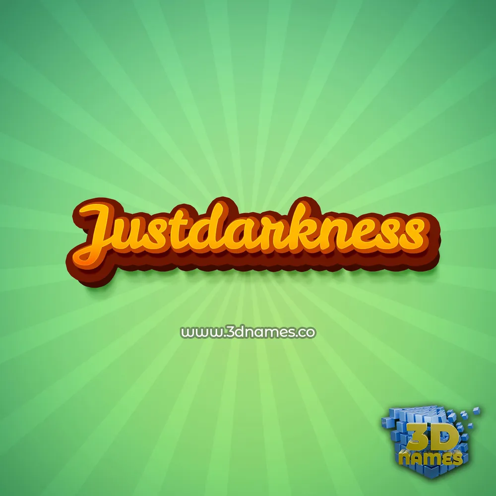 justdarkness in Green Rays style - 3D name wallpaper