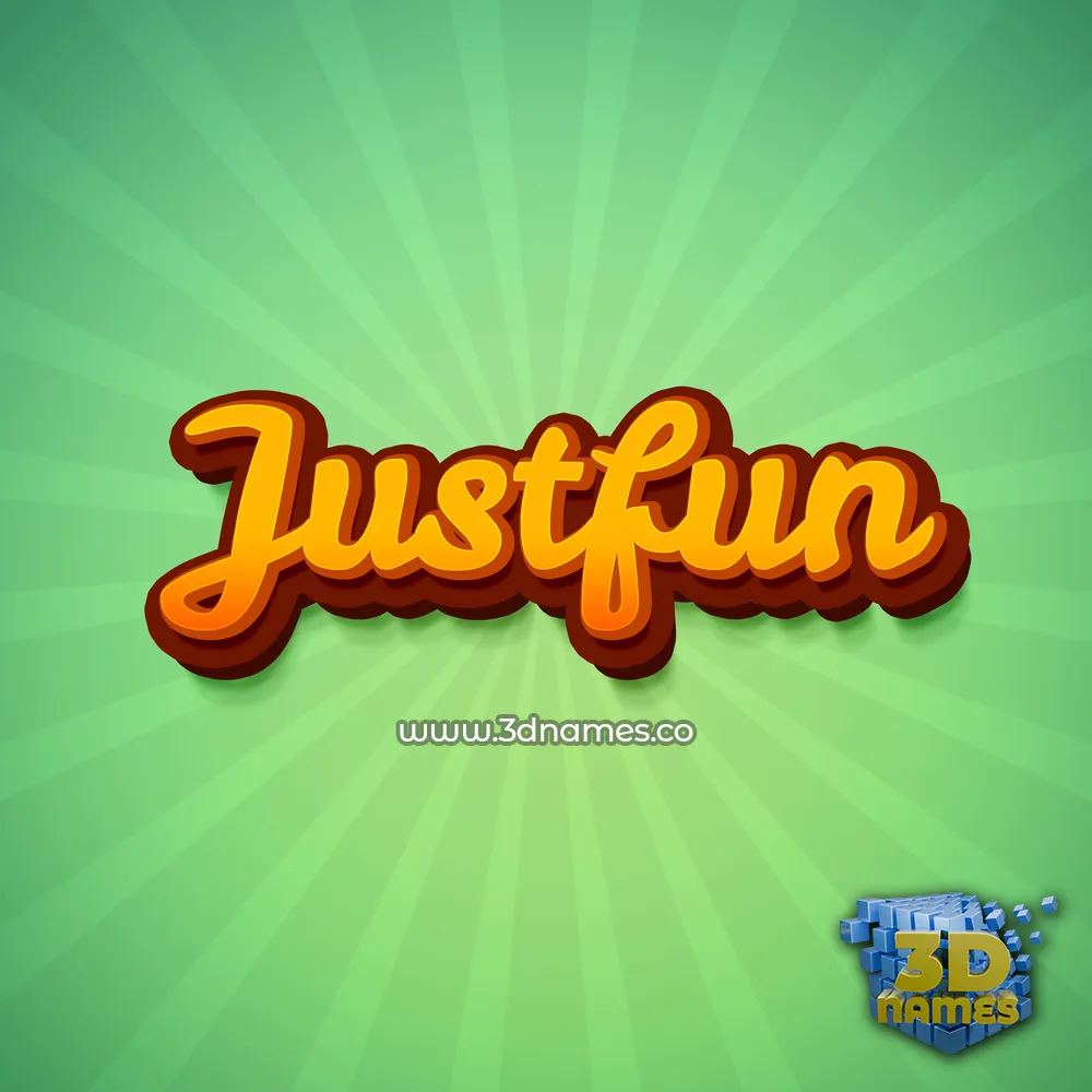 justfun in Green Rays style - 3D name wallpaper