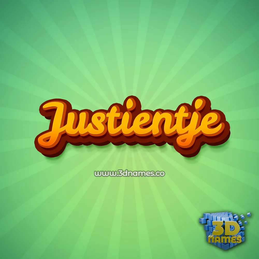 justientje in Green Rays style - 3D name wallpaper