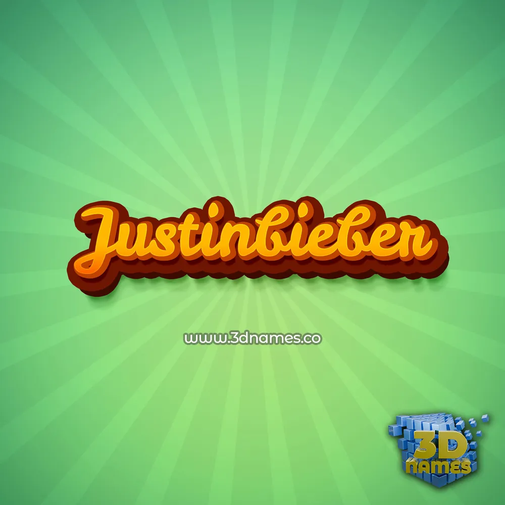 justinbieber in Green Rays style - 3D name wallpaper