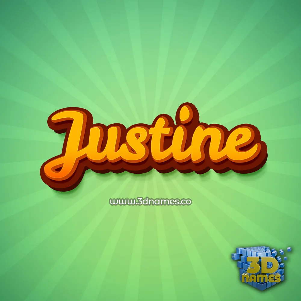 justine in Green Rays style - 3D name wallpaper