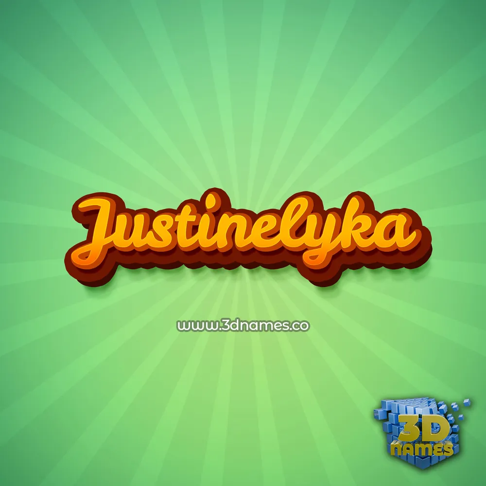 justinelyka in Green Rays style - 3D name wallpaper