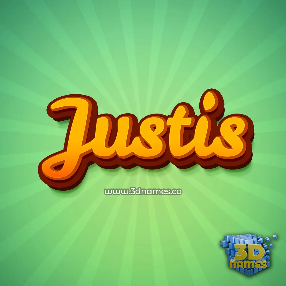 justis in Green Rays style - 3D name wallpaper