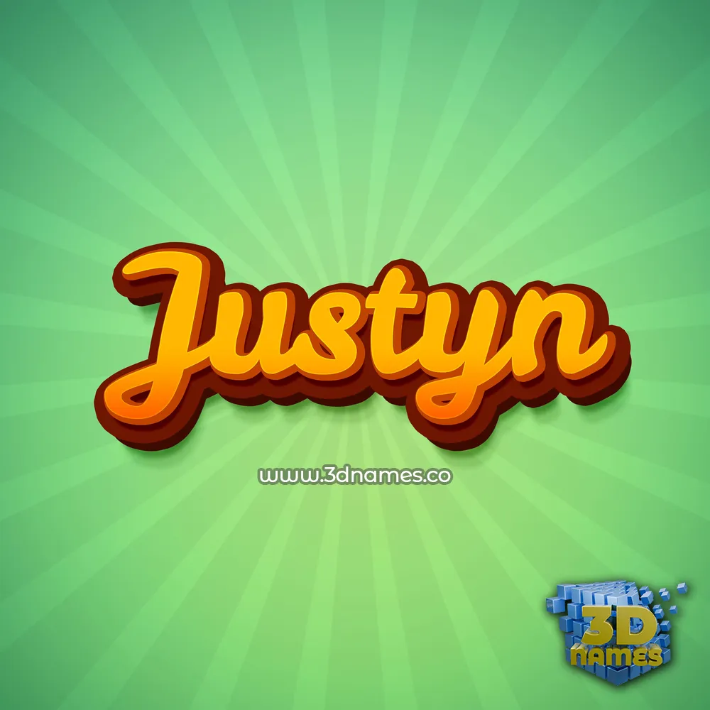 justyn in Green Rays style - 3D name wallpaper