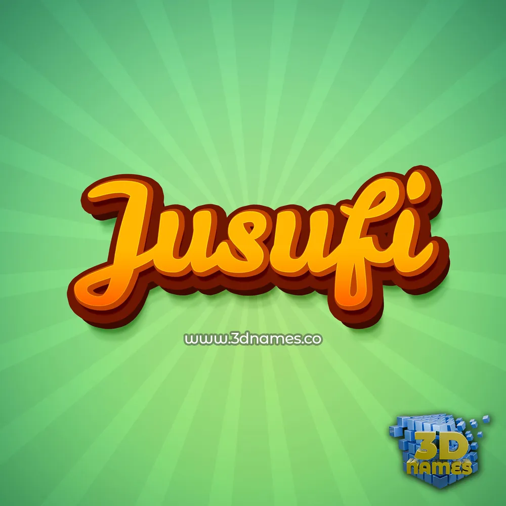 jusufi in Green Rays style - 3D name wallpaper