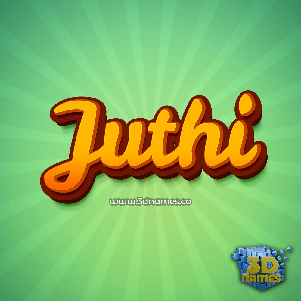 juthi in Green Rays style - 3D name wallpaper