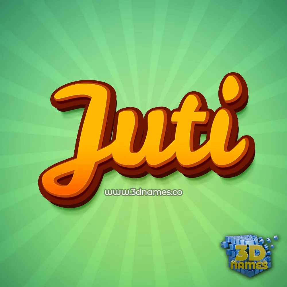 juti in Green Rays style - 3D name wallpaper