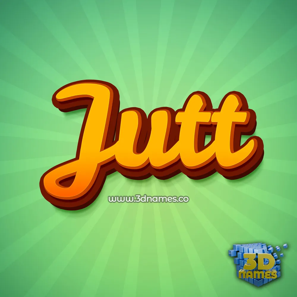 jutt in Green Rays style - 3D name wallpaper