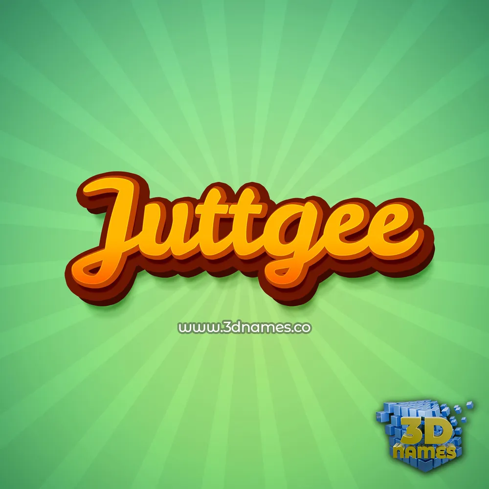 juttgee in Green Rays style - 3D name wallpaper