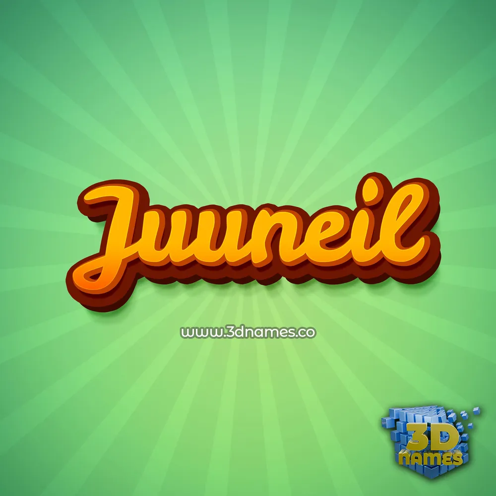 juuneil in Green Rays style - 3D name wallpaper