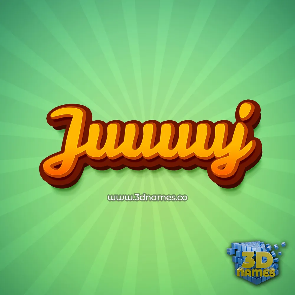 juuuuj in Green Rays style - 3D name wallpaper