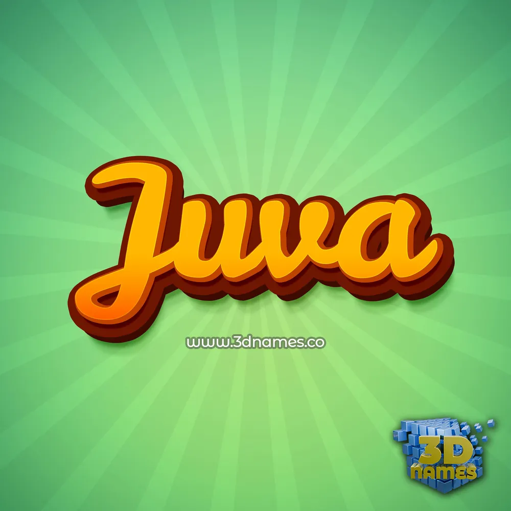 juva in Green Rays style - 3D name wallpaper