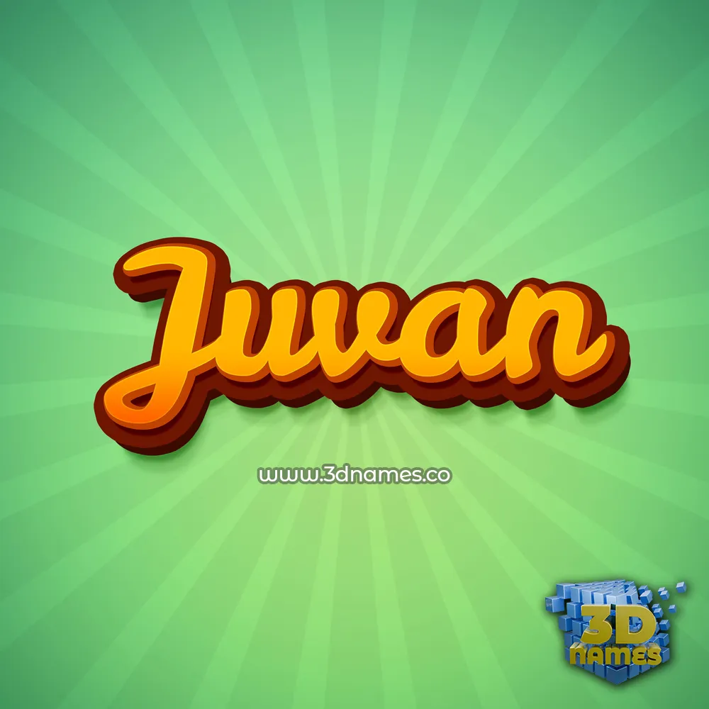 juvan in Green Rays style - 3D name wallpaper