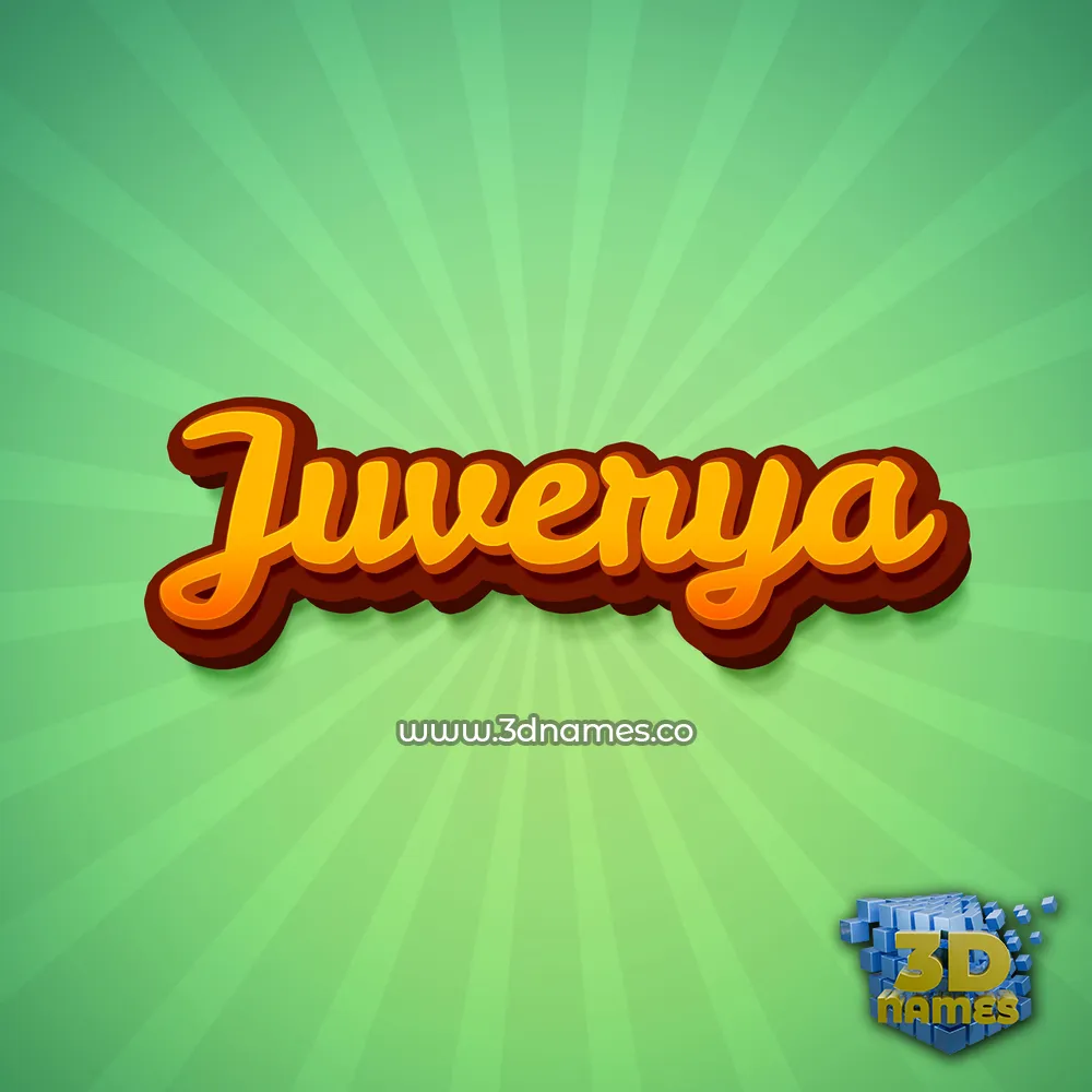 juverya in Green Rays style - 3D name wallpaper