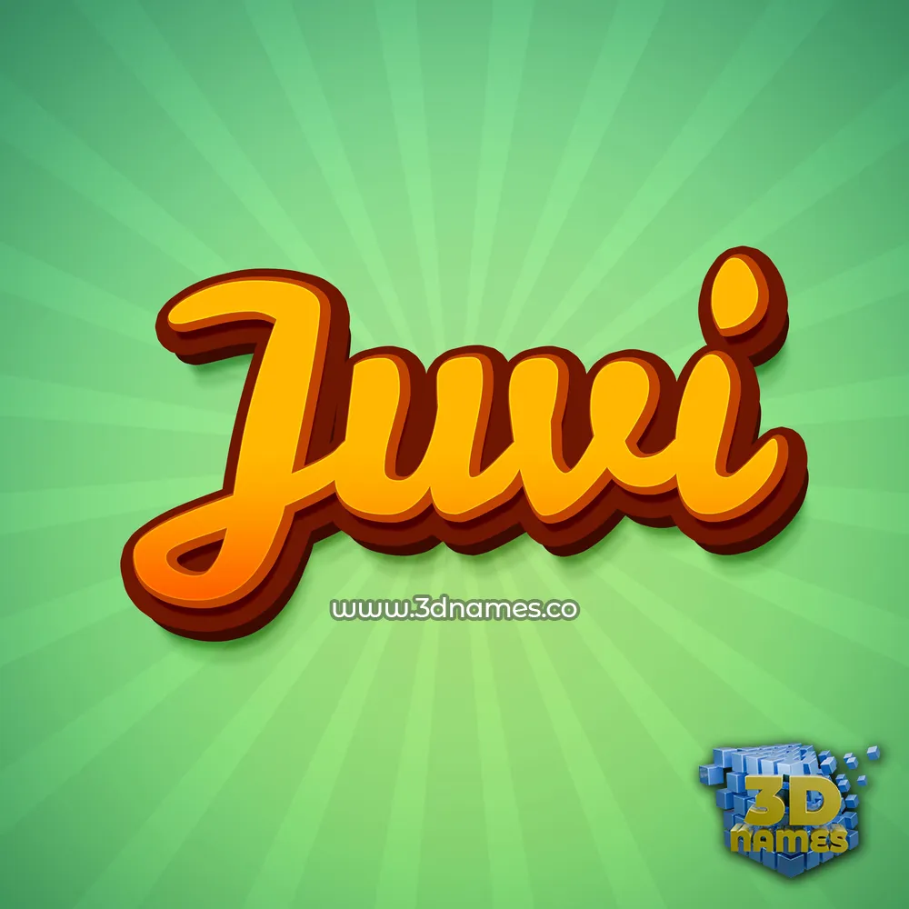 juvi in Green Rays style - 3D name wallpaper