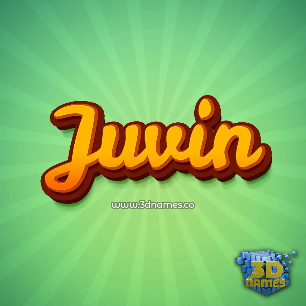 juvin in Green Rays style - 3D name wallpaper