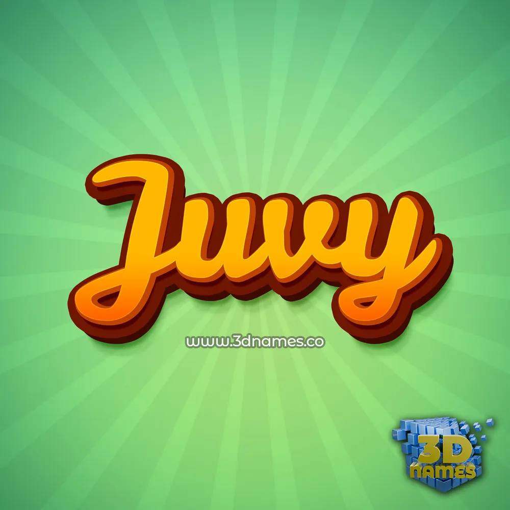 juvy in Green Rays style - 3D name wallpaper